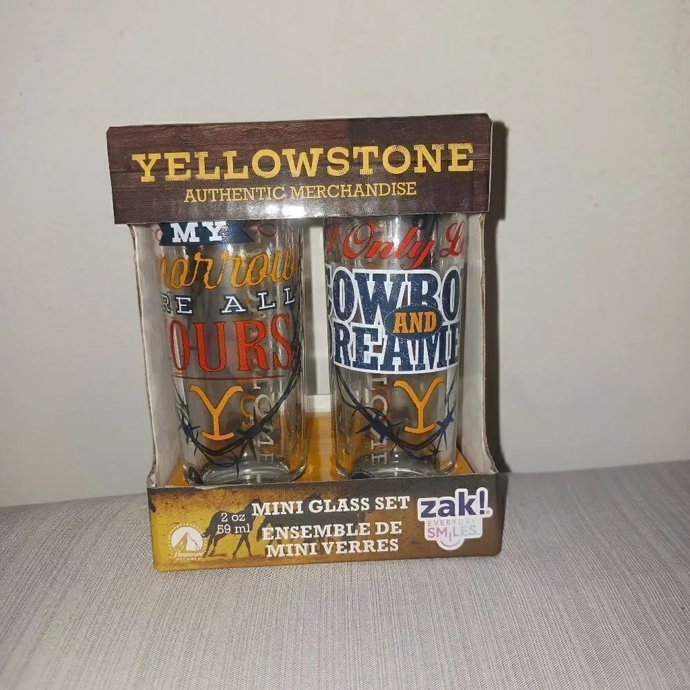 Yellowstone Authentic Shot Glass Set of 4. 2oz